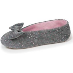 Isotoner - Chaussons ballerines Femme Grand Nœud Gris chiné gris chiné clair 35/36 Femme