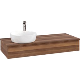 Villeroy und Boch Meuble vasque Villeroy & Boch Antao L11052HM avec éclairage, 1 tiroir, 1200 x 190 x 500 mm, façade lisse, finition Noyer Chaud / Noyer Chaud