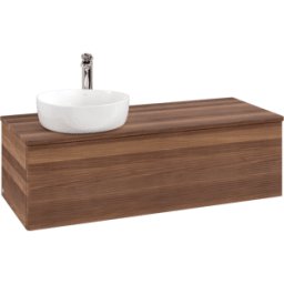 Villeroy und Boch Meuble vasque Villeroy & Boch Antao L33152HM avec éclairage, finition texturée, 120x36x50cm, trou pour robinet, couleur du dessus de vasque noyer chaud.