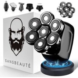Rasoir 6-en-1 pour hommes + tête de rasage supplémentaire - Tondeuse - Tronçonneuse - Sansbeauté® Skull Sharp PRO - Wet & Dry - Rasage du visage et de la tête - Rasage de la tête - Chargement sans fil - Accessoires