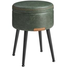 VASAGLE EKHO Collection - Pouf de rangement PU moderne, Vert Forêt
