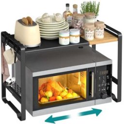 SONGMICS Étagère de cuisine extensible pour micro ondes et mini four