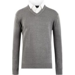 Milanoro - Pull à col chemise pour homme - Gris foncé - XL