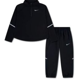 Nike Kids Ensemble à Manches Longues Dri Fit Miler Black 24 Mois Garçon