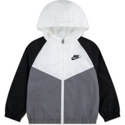 Nike Kids Veste New Chevron Windrunner White / Black / Grey 6-7 Années Garçon,Fille