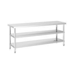 Table de travail inox - ECO - 200 x 60 cm - 500 kg - étagère intermédiaire - Royal Catering