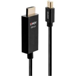 Câble de raccordement LINDY HDMI Fiche mâle Mini DisplayPort, Fiche mâle HDMI-A 3.00 m noir 40923 Câble DisplayPort