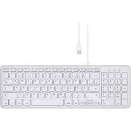 Perixx PERIBOARD-213 DE W USB Clavier allemand, QWERTZ blanc Touches à frappe silencieuse
