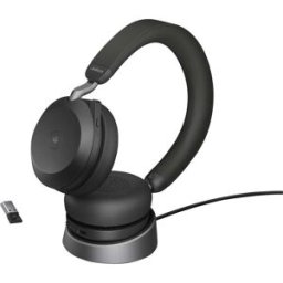 Jabra Evolve2 75 Micro-casque supra-auriculaire filaire noir affichage de la charge de la batterie, mise en sourdine du microphone téléphone