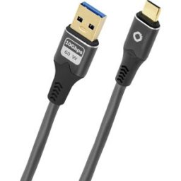 Oehlbach Câble USB USB 3.2 Gen1 USB-C® mâle, USB-A mâle 0.5 m anthracite contacts dorés D1C9371