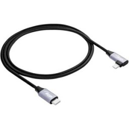 Akyga Câble USB USB 2.0 USB-C® mâle, Connecteur Lightning 1.00 m noir câble de sortie coudé AK-USB-56