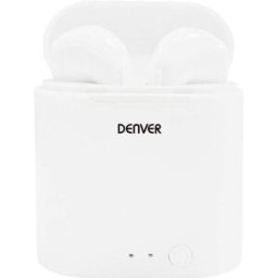 Écouteurs intra-auriculaires Denver TWE-36 téléphone portable Bluetooth Stereo blanc boîtier de charge