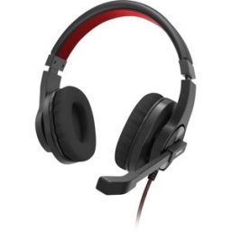 Hama Micro-casque supra-auriculaire filaire Stereo noir, rouge volume réglable ordinateur