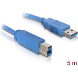 Delock Câble USB USB 3.2 Gen1 USB-A mâle, USB-B mâle 5.00 m bleu contacts dorés 82582