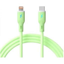 Akyga Câble USB USB 2.0 USB-C® mâle, Connecteur Lightning 1 m vert très flexible AK-USB-73