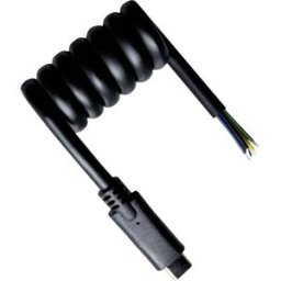BKL Electronic Câble USB-C extrémités libres de câble, USB-C® mâle 50 cm noir câble spiralé 10080174