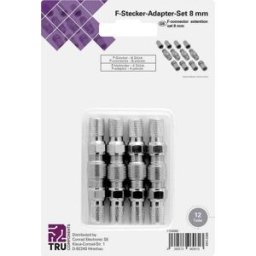 TRU COMPONENTS TC-6936320 Set connecteur F Connexions: Fiche mâle F, Prise femelle F, Prise femelle F, Fiche mâle F Diamètre de câble: 8 mm 1 set