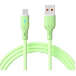 Akyga Câble USB USB 2.0 USB-A mâle, USB-C® mâle 1 m vert avec LED AK-USB-64