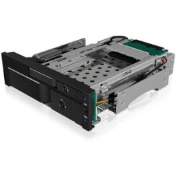 ICY BOX IB-173SSK, ICY BOX 2fach Wechselrahmen für SATA/SAS, 1x 2,5 + 1x 3,5 SATA HDD Cadre de montage pour disque dur 5.25 SATA 6 Gb/s, SAS