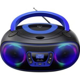 Denver TDB-212BU Radio-lecteur CD DAB+, DAB, FM AUX, USB, Bluetooth, CD lumière dambiance, avec caisson denceinte noir, bleu