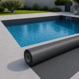 RENOLIT ALKORPLAN Liner PVC armé 150/100e Uni avec vernis Alkorplan 2000 Gris anthracite
