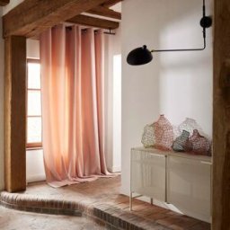 MADURA Rideau À Oeillets Dorés Matia Rose pétale - 135x350 cm
