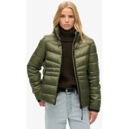 Superdry Femme Veste Rembourrée Matelassée Fuji Vert Taille: 42