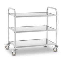 Chariot de service - inox - 3 plateaux : 90 x 50 cm - 500 kg - Royal Catering