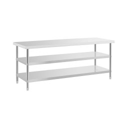 Table de travail inox - ECO - 200 x 70 cm - 500 kg - étagère intermédiaire - Royal Catering