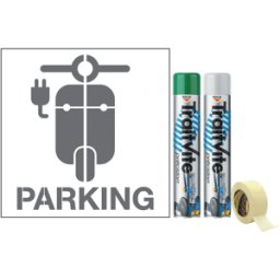 Kit Aérosols et Pochoir Parking scooter électrique