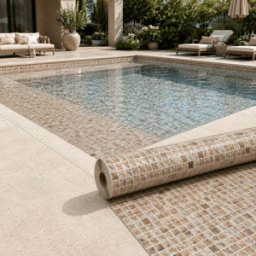 RENOLIT ALKORPLAN Liner PVC armé 150/100e verni Imprimé Alkorplan 3000