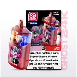 Puff So Good Ghost 24k Fraise Glacée et Fraise Pastèque 18mg Nicotine (100% légale)