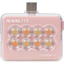NANLITE cookie-s Mini lampe pour smartphone carrée rose corail