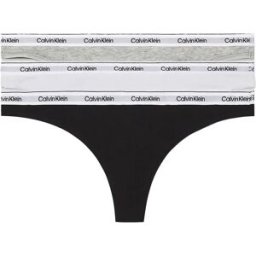 Calvin Klein String 000qd5209e 3 Unités Black / White / Grey Heather S Femme