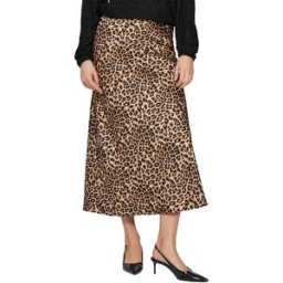 Vila Jupe Midi Ellette Caramel Café / Leopard 44 Femme