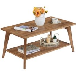 VASAGLE Collection MAEZO - Table basse à deux niveaux avec espace de rangement