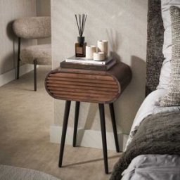 Vivabita Chevet style nature en acacia massif brun Octolys Brun