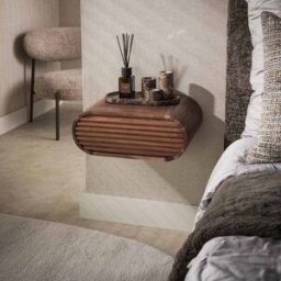 Vivabita Chevet suspendu style nature en acacia massif brun Octolys Brun