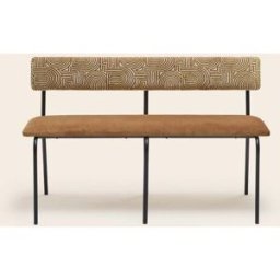 MADURA Banc Ysabeau Klark écru et moutarde doré - JAUNE 160x51xH79 cm