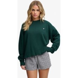 Superdry Femme Sweat col Rond Essential Heritage Coupe Décontractée Green Taille: 44