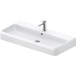 Vasque à poser Duravit Collection One 2382102027 100 x 47 cm, blanc brillant HygieneGlaze, avec trou de robinetterie, trop-plein, plage de robinetterie et plan de travail