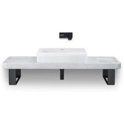 Ensemble meuble-lavabo Duravit Collection One D4800700 140 x 45 x 90 cm, avec console, support de console et structure en marbre poli.