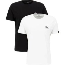 Alpha Industries T-shirt à Manches Courtes Basic Small Logo 2 Unités Black / White 2XL Homme