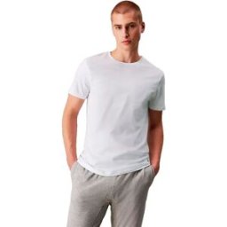 Calvin Klein Couche De Base à Manches Courtes Lv00nb4051 3 Unités White / White / White L Homme