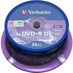 Verbatim 25 Dvd+r Double Couche 8x Matte Silver One Size unisex