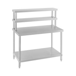 Table de travail inox avec plateau supérieur - ECO - 120 x 60 cm - 500 kg - 2 étagères - Royal Catering