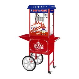 Set machine à popcorn avec chariot - Design américain - Rouge