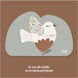 Charlie et Suzie Set de table colombe Lili Rose personnalisable