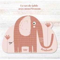 Charlie et Suzie Set de table Sofia Éléphant personnalisable
