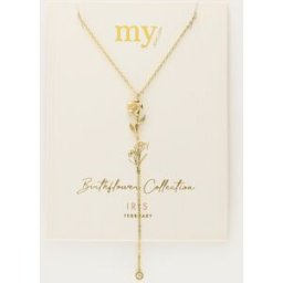 Collier à pendentif et strass Birth Flower My Jewellery Argenté/Doré M femme